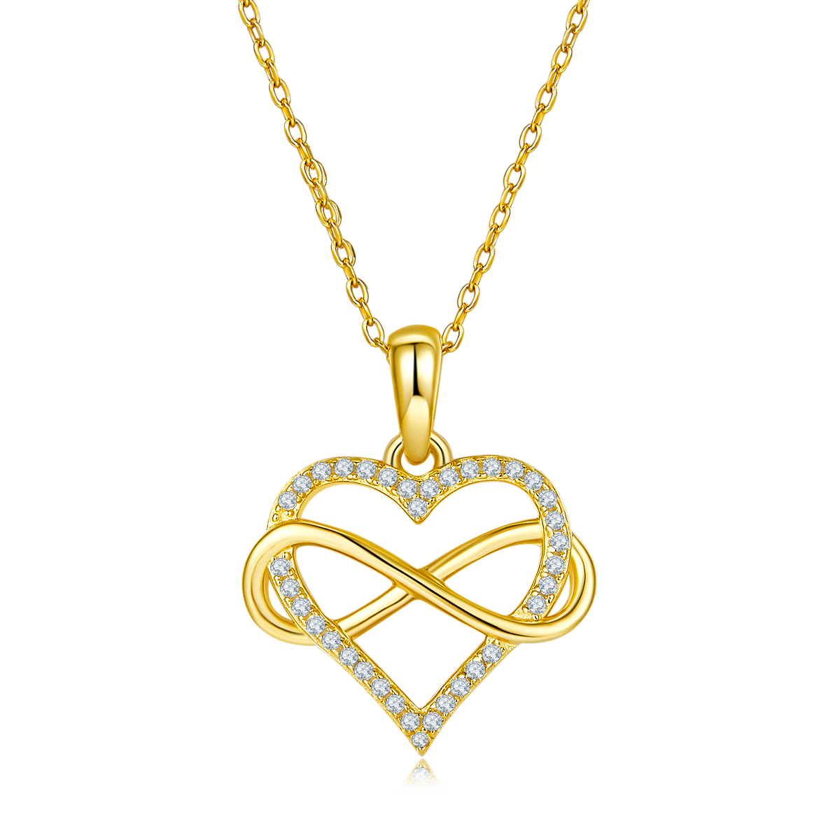Entangled Infinite Love Pendant S925 Silver Moissanite Grade D 0.18CT